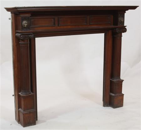 Appraisal: A mahogany fire surround the rectangular moulded mantel over a