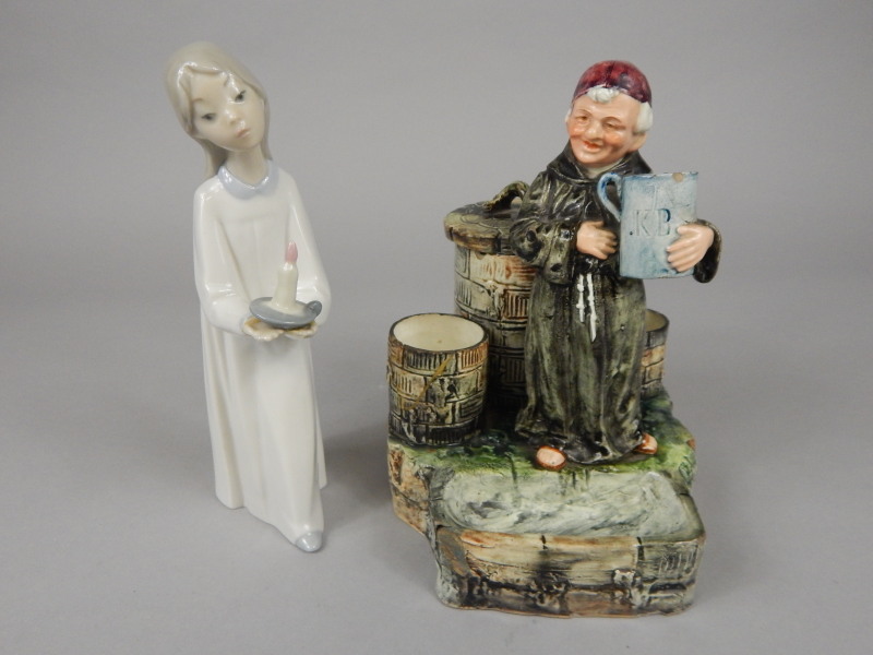 Appraisal: A thC majolica figure in the form of a monk