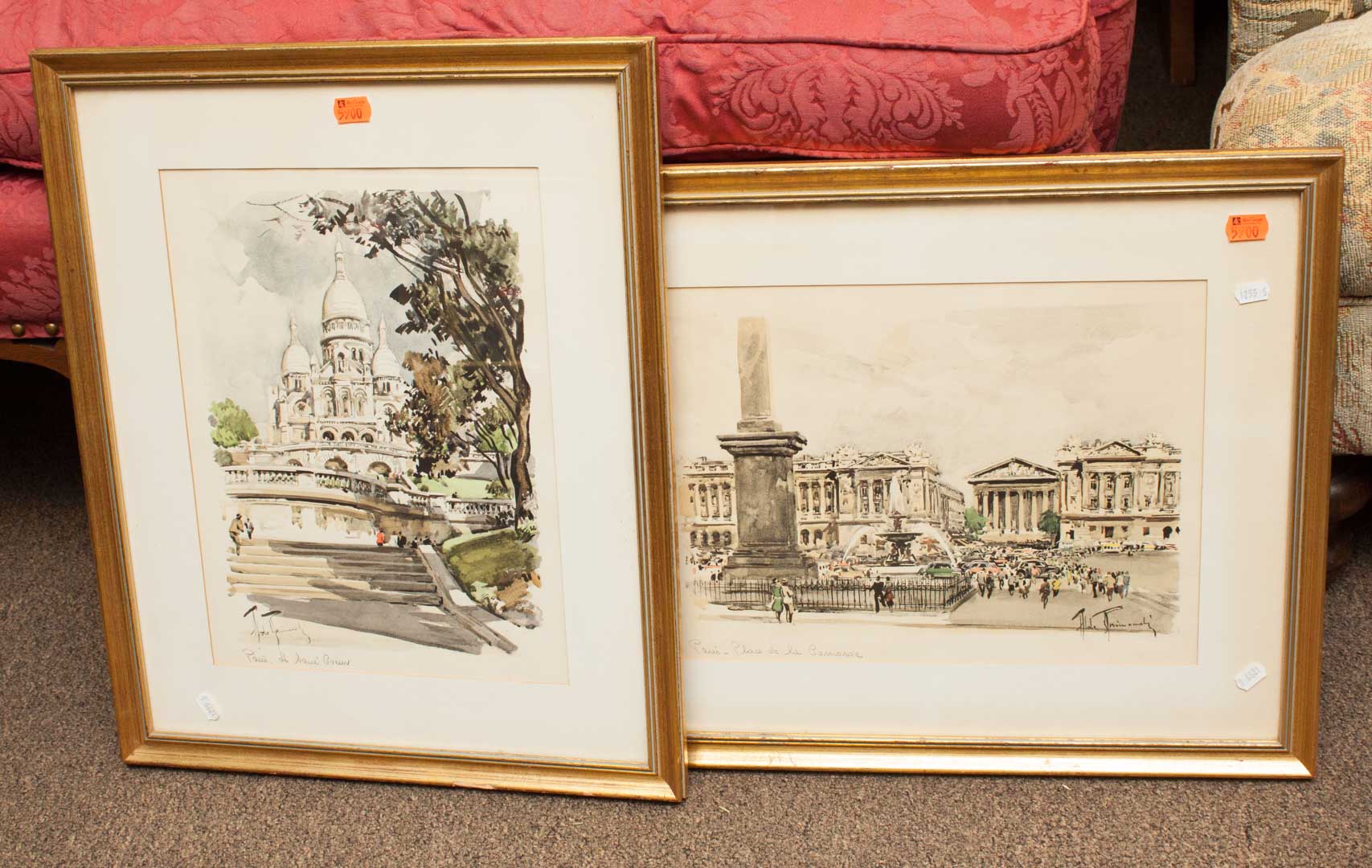 Appraisal: Two framed European prints