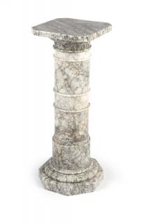 Appraisal: A marble pedestal stand Early th century of variegated white