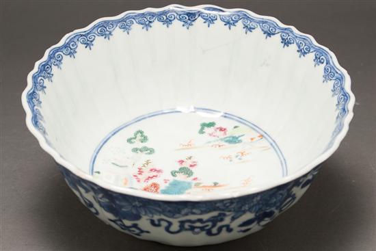 Appraisal: Chinese Export Famille Rose and blue and white porcelain lobed