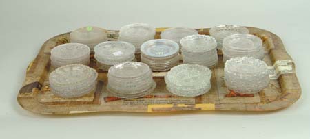 Appraisal: SEVENTY-EIGHT CLEAR GLASS ANTIQUE CUP PLATES Non-historical in various Lacy