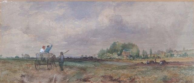 Appraisal: ATTRIBUTED TO ERSKINE NICHOL - - Rural landscape with figures