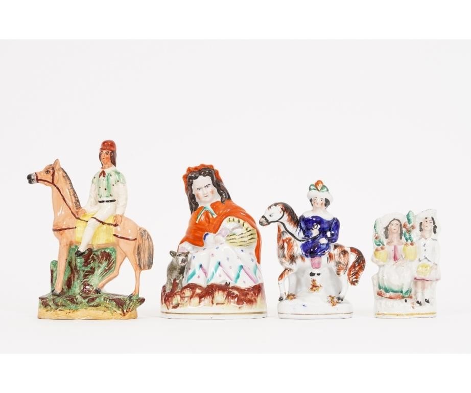 Appraisal: Four Staffordshire pieces including Little Red Riding Hood etc Tallest