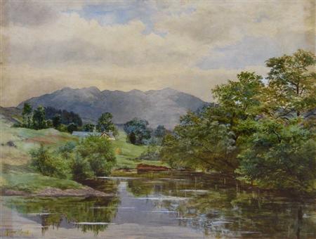 Appraisal: JAMES FAED JUNIOR SCOTTISH - HILLS IN DUMFRIESSHIRE Signed watercolour