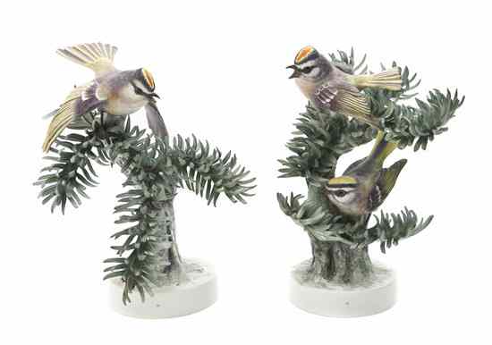 Appraisal: A Pair of Royal Worcester Dorothy Doughty Birds Golden Crowned