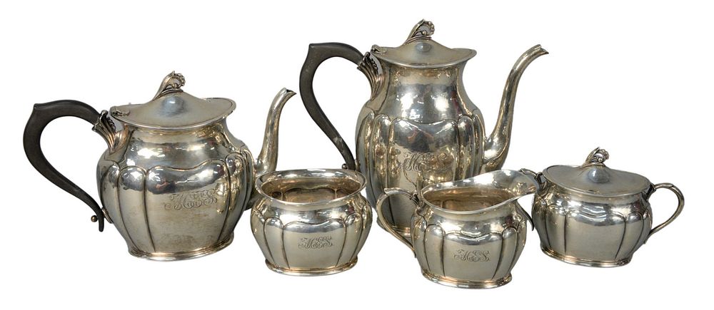 Appraisal: Shreve Crump Low Sterling Silver five piece tea and coffee