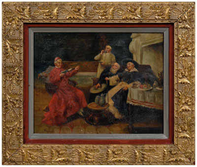 Appraisal: th century Italian School painting th century Interior Scene with