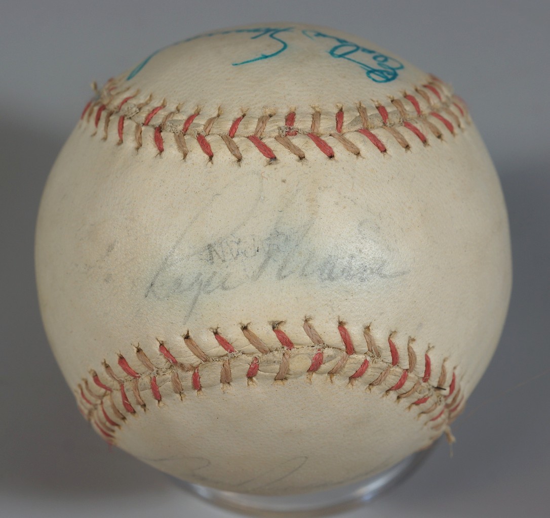 Appraisal: Roger Maris autograph sweet spot non-official ball accompanied by fellow