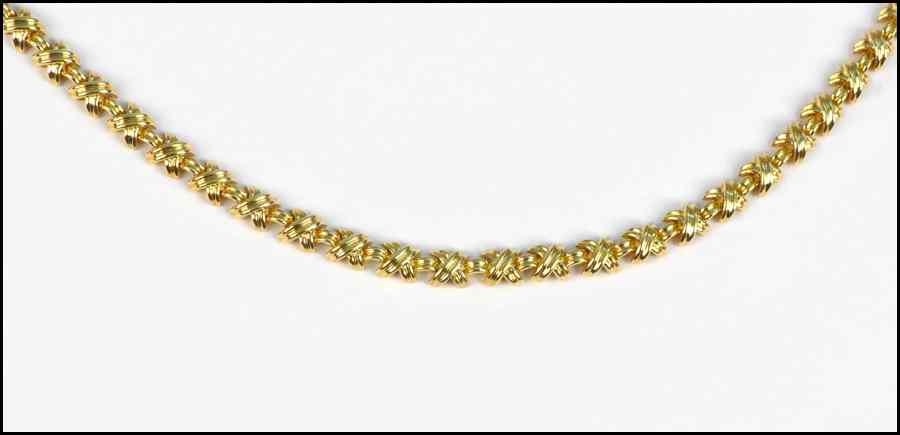 Appraisal: TIFFANY AND COMPANY KARAT YELLOW GOLD SIGNATURE NECKLACE grams Condition