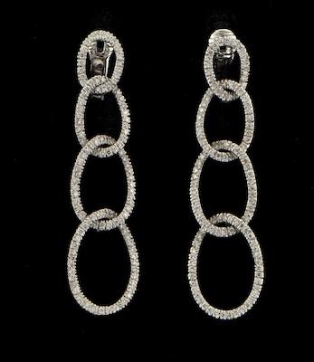 Appraisal: A Pair Diamond Pendant Earrings in k Gold k white