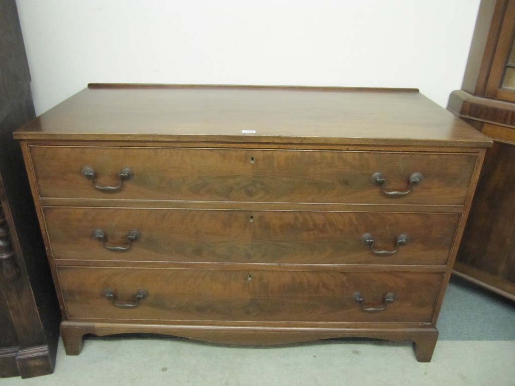 Appraisal: Edwardian mahogany three drawer chest of drawers