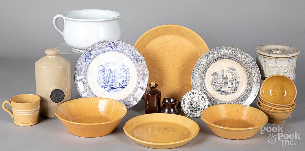 Appraisal: Stoneware yellowware Staffordshire etc Stoneware yellowware Staffordshire ca to include