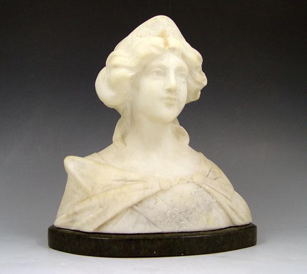 Appraisal: CIPRIANI Adolpho Italian - Alabaster bust of young maiden ''