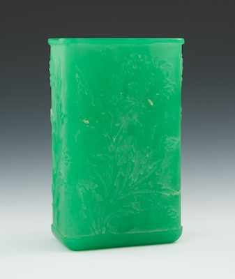 Appraisal: A Steuben Jade Green Acid Cut Back Vase With a