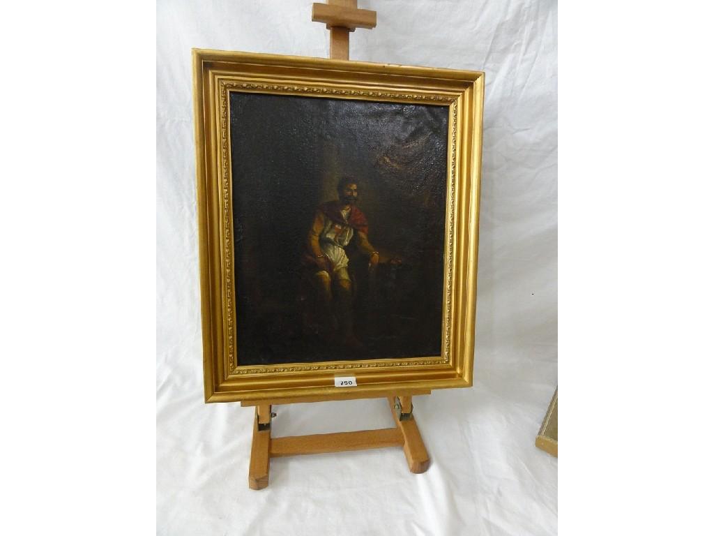 Appraisal: A th century oil painting on canvas an interior scene