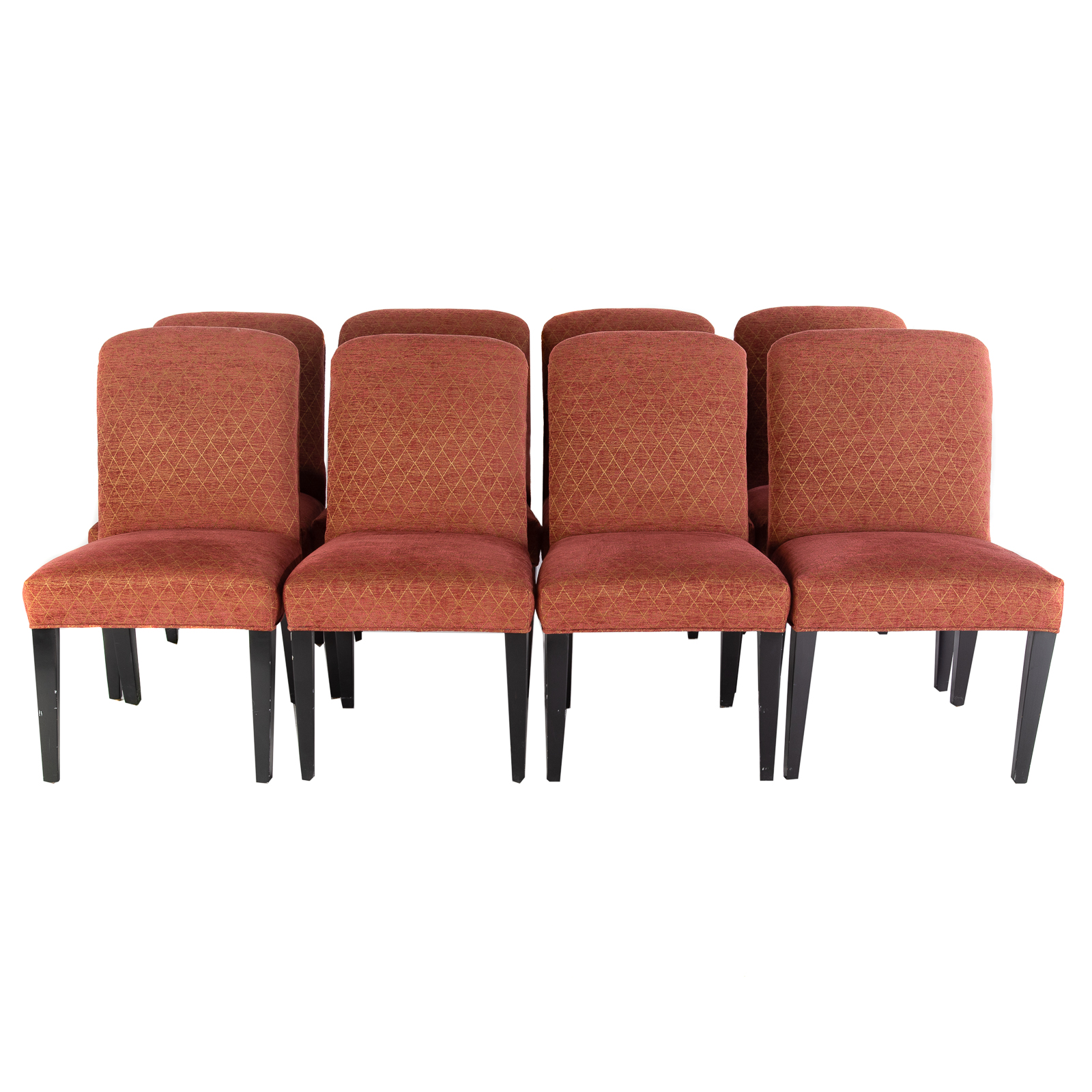 Appraisal: EIGHT CONTEMPORARY UPHOLSTERED DINING CHAIRS With custom upholstered fabric having