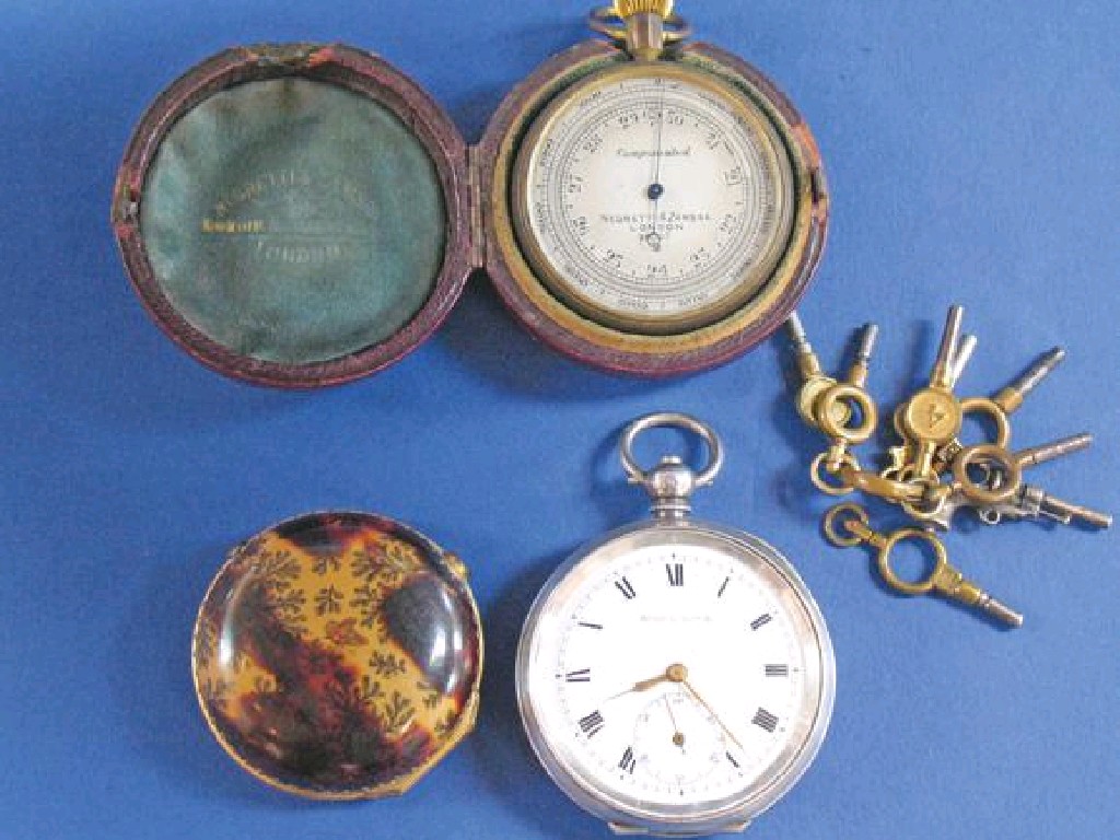 Appraisal: A SILVER OPEN FACED POCKET WATCH the white enamel dial