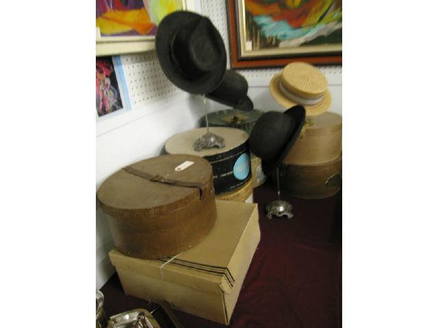 Appraisal: Estate Hat Hat Box Stand Collection a nice selection all