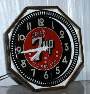 Appraisal: Neon -Up Spinner clock This clock needs a motor but