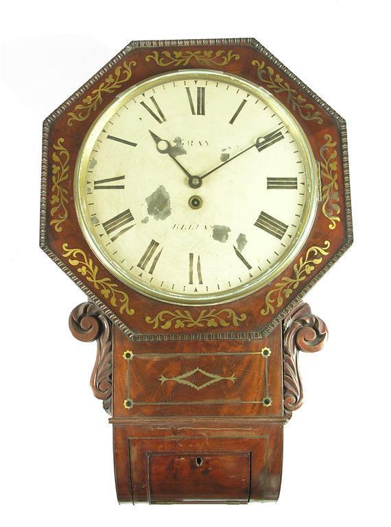 Appraisal: An early th century mahogany and brass marquetry drop dial