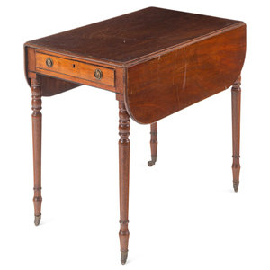 Appraisal: A Regency Style Mahogany Pembroke Table th Century on casters