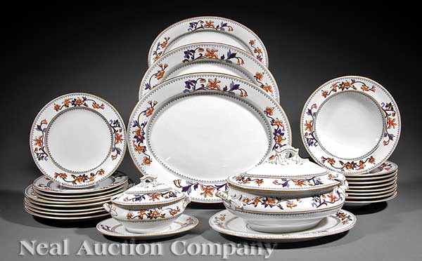 Appraisal: A Royal Worcester Gilt and Polychrome Porcelain Partial Dinner Service