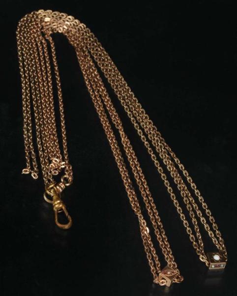 Appraisal: Lot of Antique Jewelry K Y Gold Chains Description Weighs