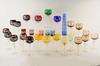 Appraisal: STEMWARE LOT - Twenty-eight piece lot of colored cut glass