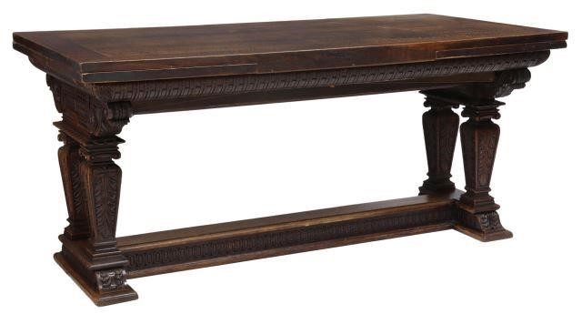 Appraisal: French oak draw-leaf table early th c rectangular top molded