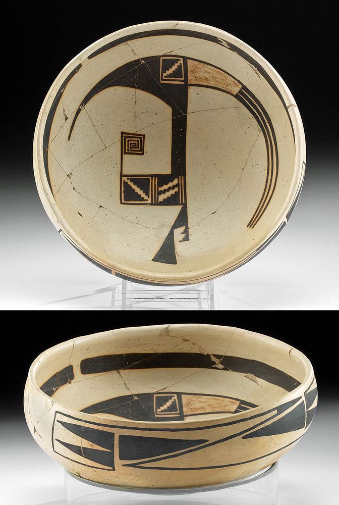 Appraisal: th C Ancestral Puebloan Jeddito Bowl w TL Test Native