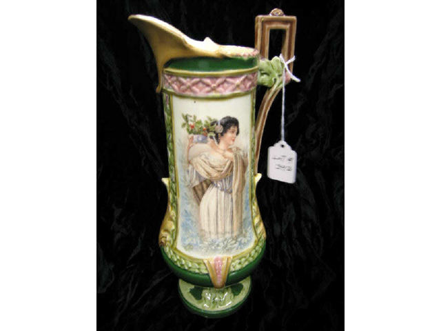 Appraisal: European Majolica Tankard with Maiden