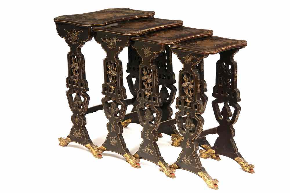 Appraisal: NESTING SET CHINESE TABLES - th c Set of Chinese