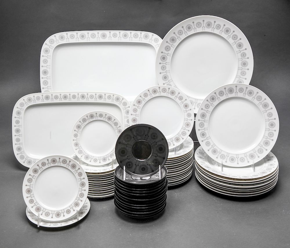 Appraisal: Rosenthal Grey Suns Dinnerware Rosenthal Grey Suns pattern dinnerware dishes