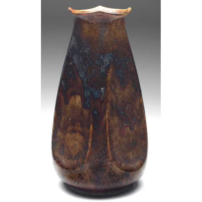 Appraisal: Dalpayrat vase large form covered in a mottled brown glaze