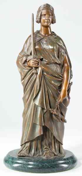 Appraisal: Bronze Sculpture of Lady Justicewell cast bronze of Lady Justice