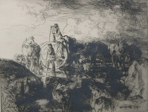 Appraisal: Edmund Blampied British - A Jersey Vraic Cart Etching on