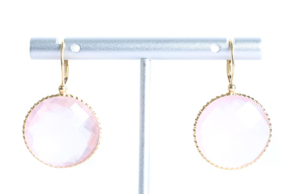 Appraisal: PAIR K YG PINK AMETHYST LEVERBACK EARRINGSPair of K yellow