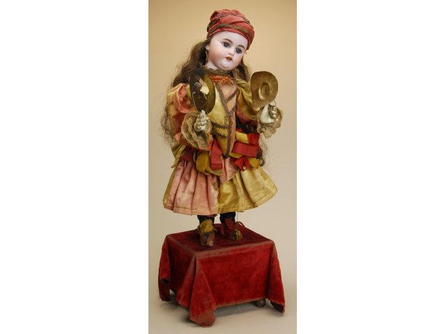 Appraisal: Lambert Polichinelle Cymbal Playing Automaton France ca with Simon and