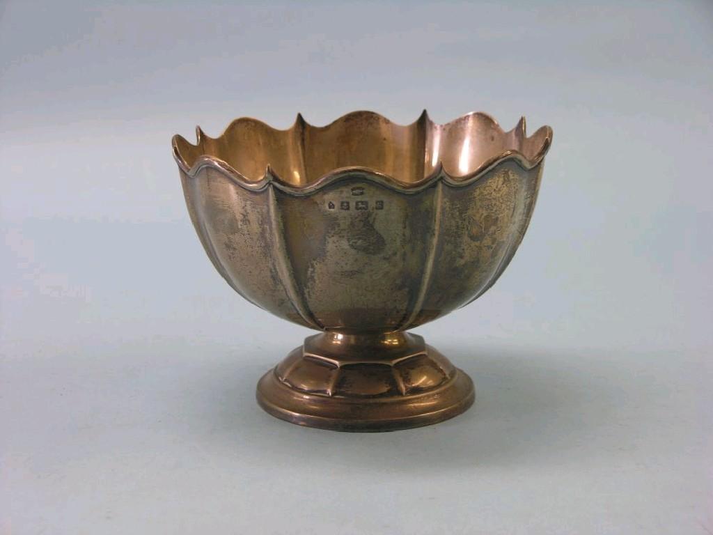 Appraisal: An Asprey silver presentation rose bowl lobed circular pedestal shape