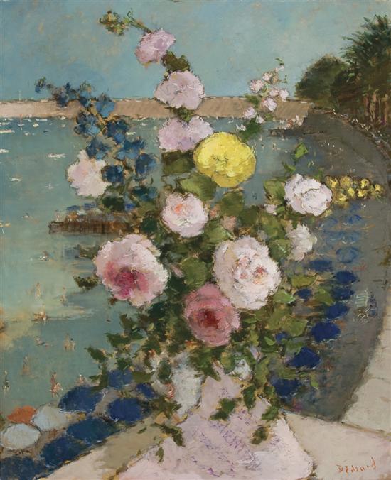 Appraisal: DIETZ EDZARD French - Bouquet a Menton oil on canvas