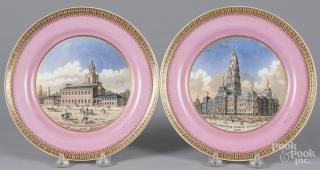 Appraisal: Pair of Staffordshire plates depicting Philadelphia Public Buildings and The