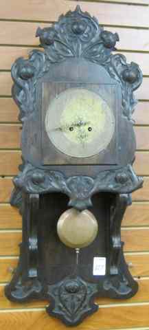 Appraisal: CARVED OAK WALL CLOCK Scottish late th century having a