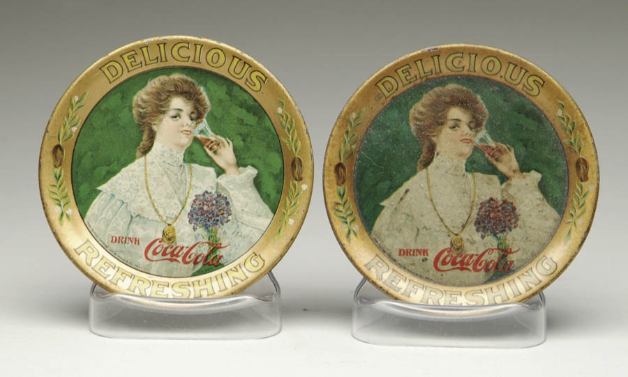 Appraisal: PAIR OF COCA-COLA TIP TRAYS Nice example of the Coca-Cola