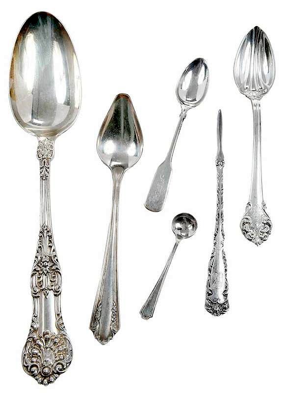 Appraisal: Pieces Assorted Sterling Flatware American th century including five Dominick