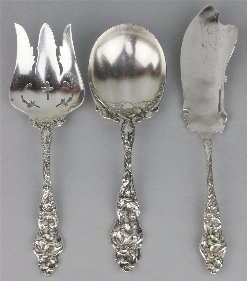 Appraisal: REED BARTON LES SIX FLEURS PATTERN SERVING UTENSILS the salad