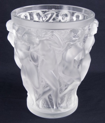 Appraisal: Bacchantes Vase by LaliqueThis heavily molded and frosted vase features