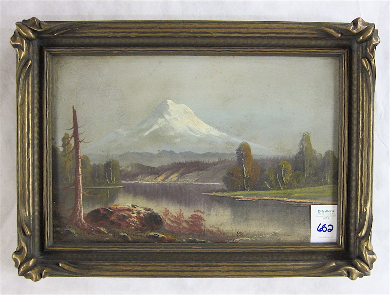 Appraisal: OIL ON PANEL OF MOUNT RAINIER unsigned Image measures x