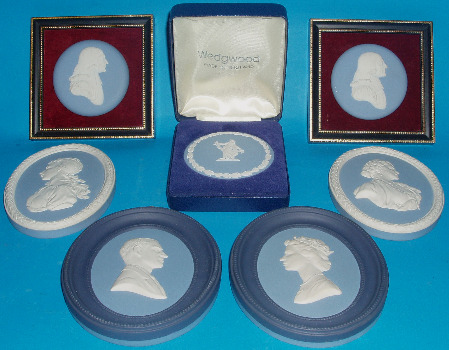 Appraisal: Collection Of Jasperware Portrait Plaques in Various Colours