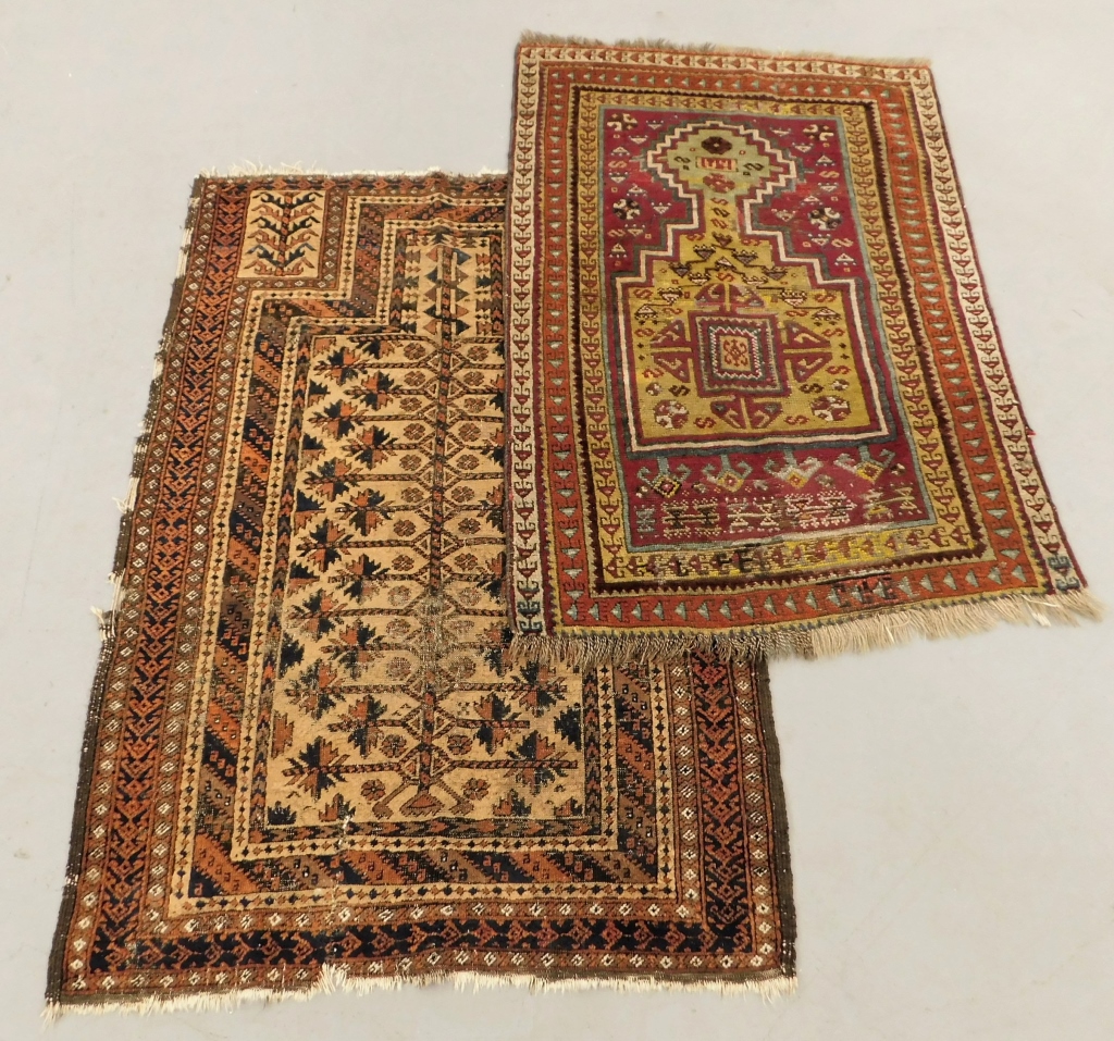 Appraisal: PC BALUCH KURDISH PRAYER CARPET RUGS Middle East th CenturyIncludes